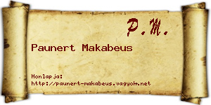 Paunert Makabeus névjegykártya